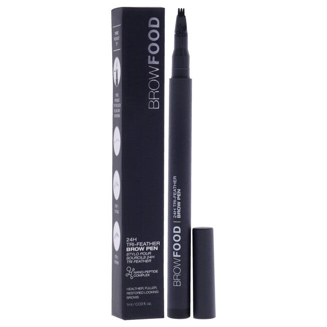 BrowFood 24H Tri Feather - Charcoal by LashFood for Women - 0.03 oz Eyebrow Pencil, NA, alternate image number null