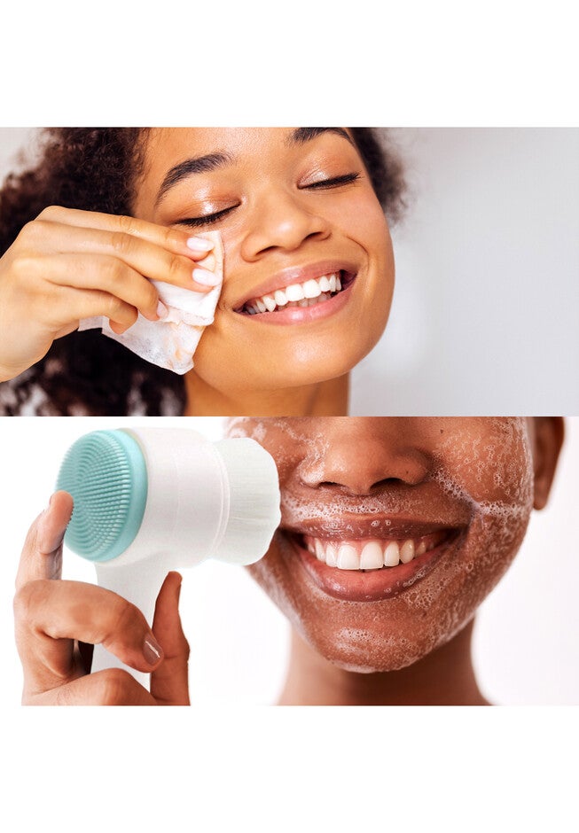 Radiant Beauty Bundle: Dual Sided Facial Cleansing Brush & Makeup Removal Wipes (12 Packs of 60=720 wipes), , alternate image number null